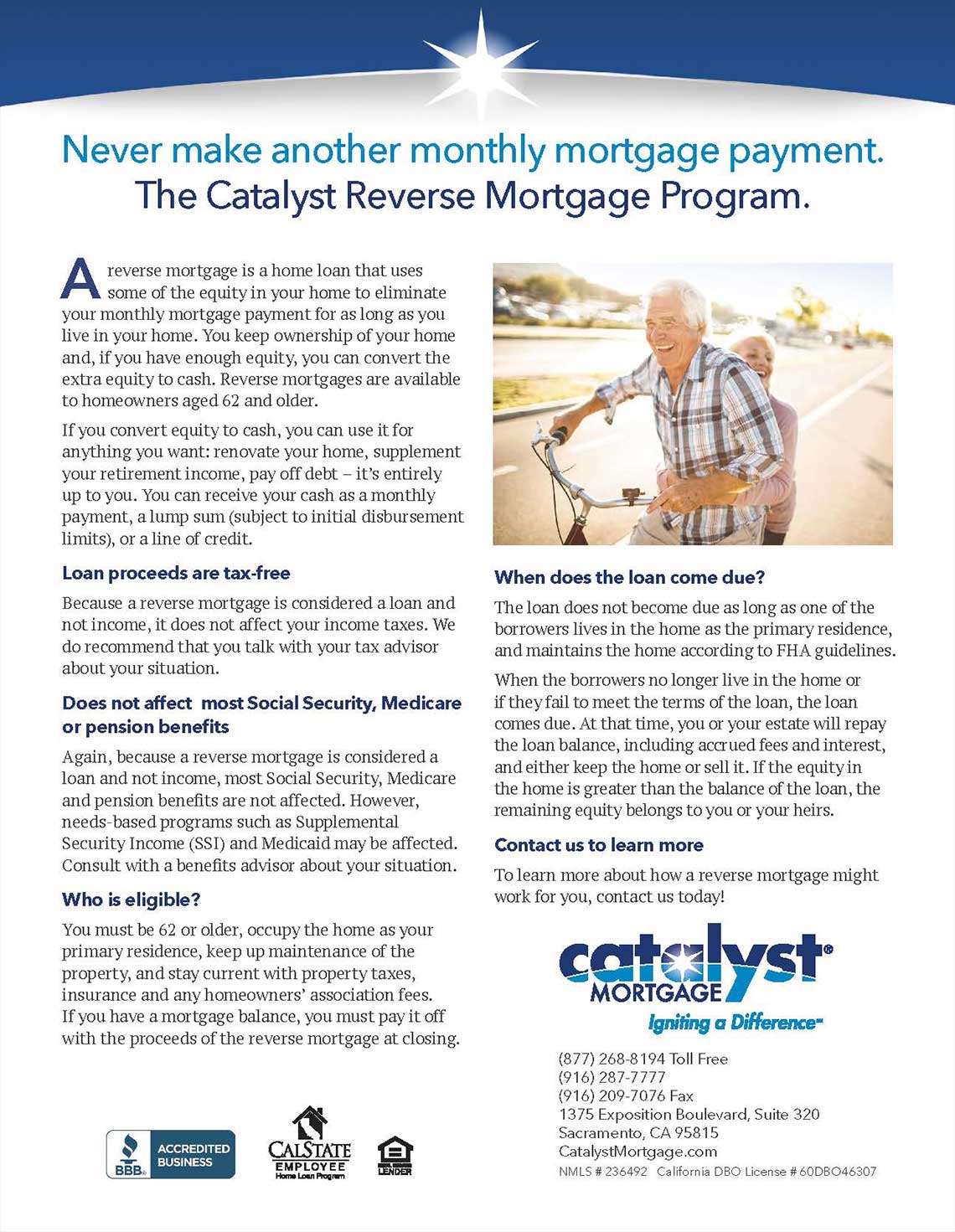 Catalyst Morgage Reverse Mortgage Flyer