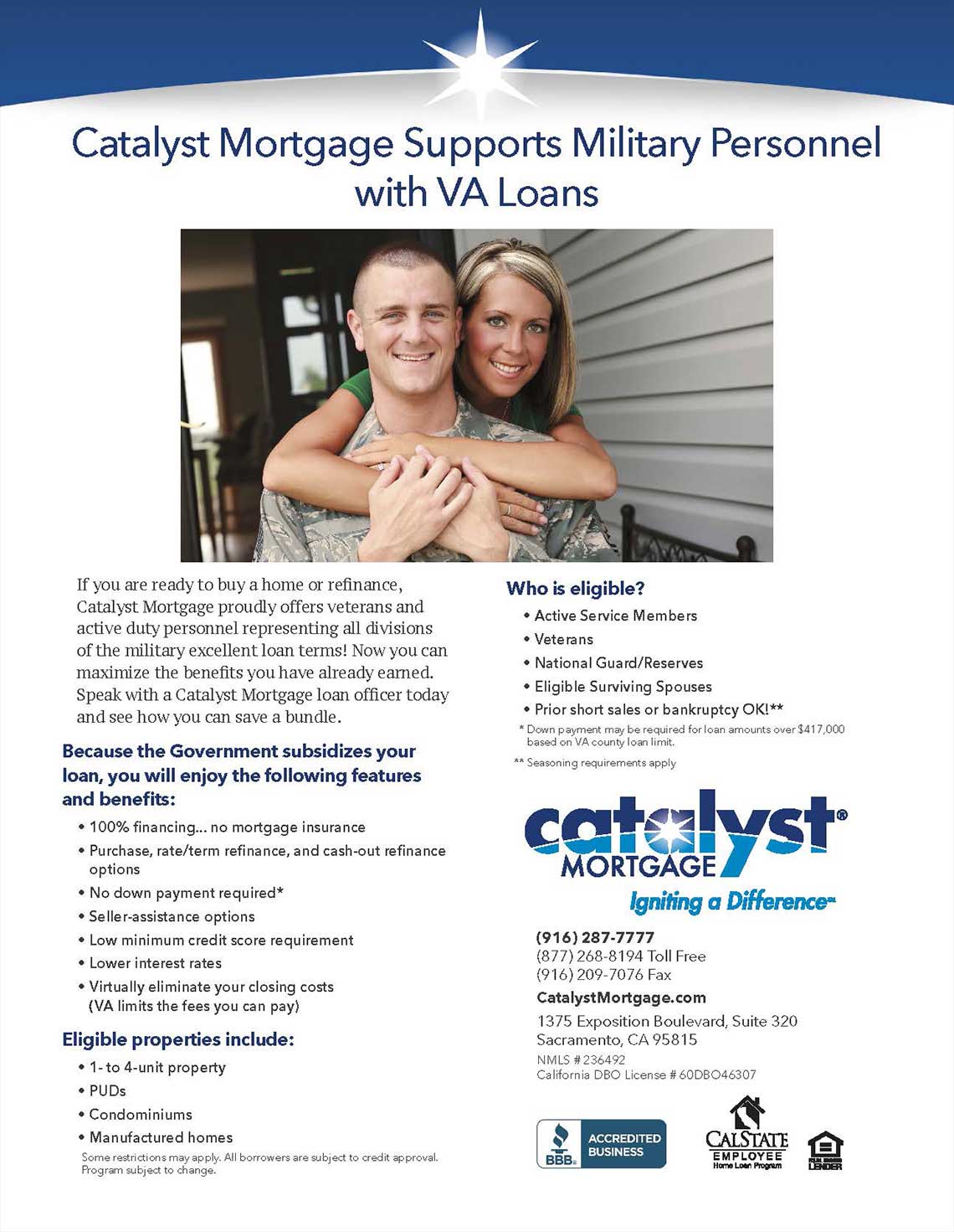Catalyst Morgage VA Loans Flyer