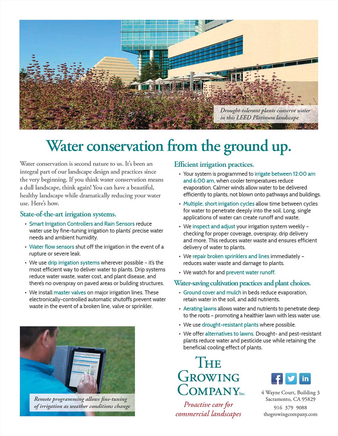 Growing Company Water Conservation Flyer